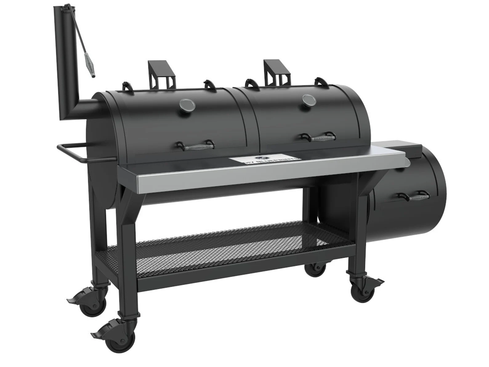 3D CAD model of DIY BBQ smoker with DXF fabrication files