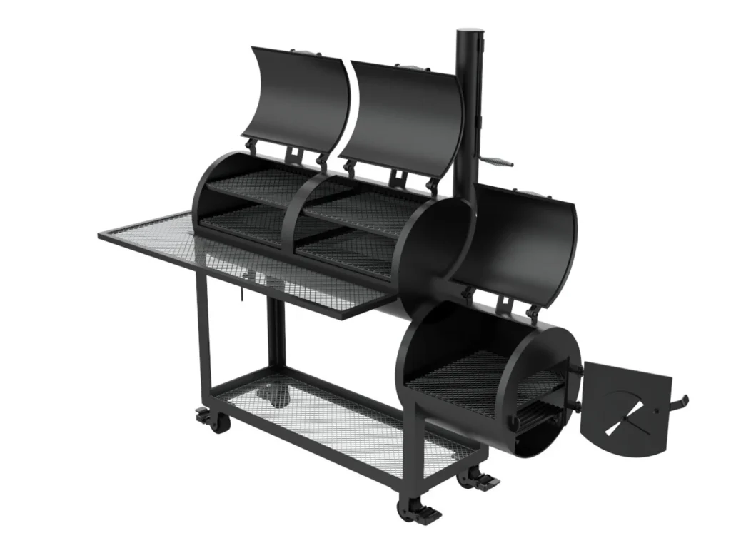 heavy duty BBQ smoker blueprint kit PDF CAD DXF 6mm steel fabrication plans reverse flow smoker