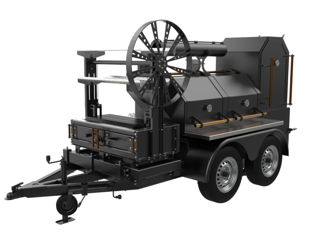 BBQ smoker trailer plans PDF CAD DXF blueprint Santa Maria grill