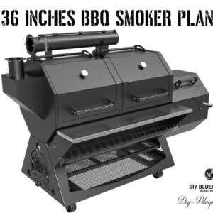 DIY BBQ smoker plans with 3/16 steel fabrication drawings and dimensions