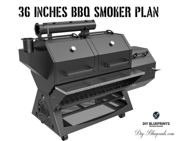 DIY BBQ smoker plans with 3/16 steel fabrication drawings and dimensions