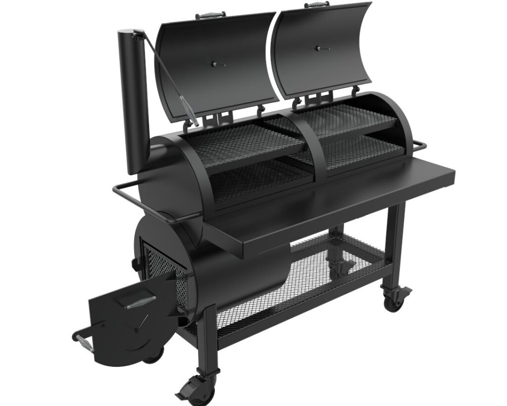 DIY BBQ smoker plans PDF with 6mm steel offset smoker fabrication drawings