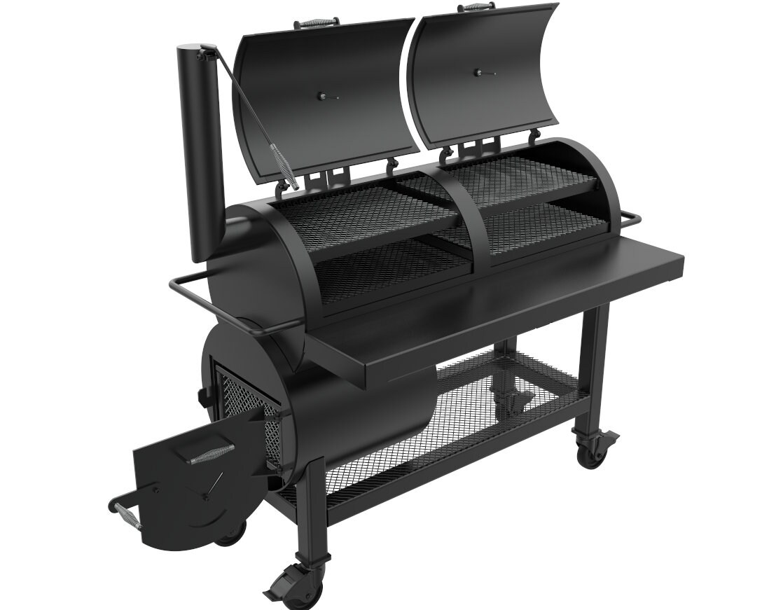 DIY BBQ smoker plans PDF with 6mm steel offset smoker fabrication drawings